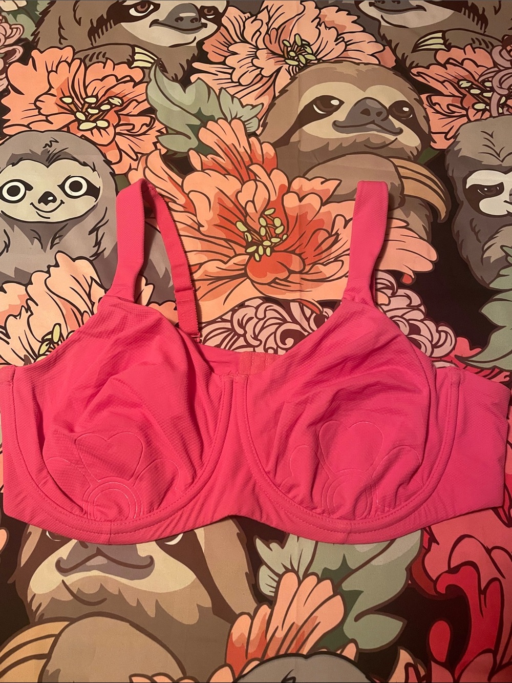 Pink terry cloth comfort choice bra (48C)(nwot)